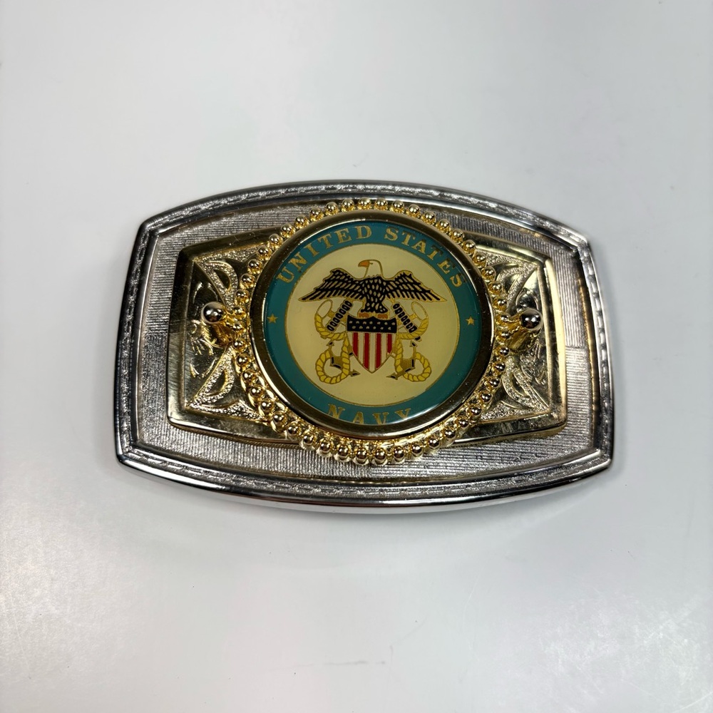 United States Military‎ Navy Belt Buckle Gold and Silver Colors